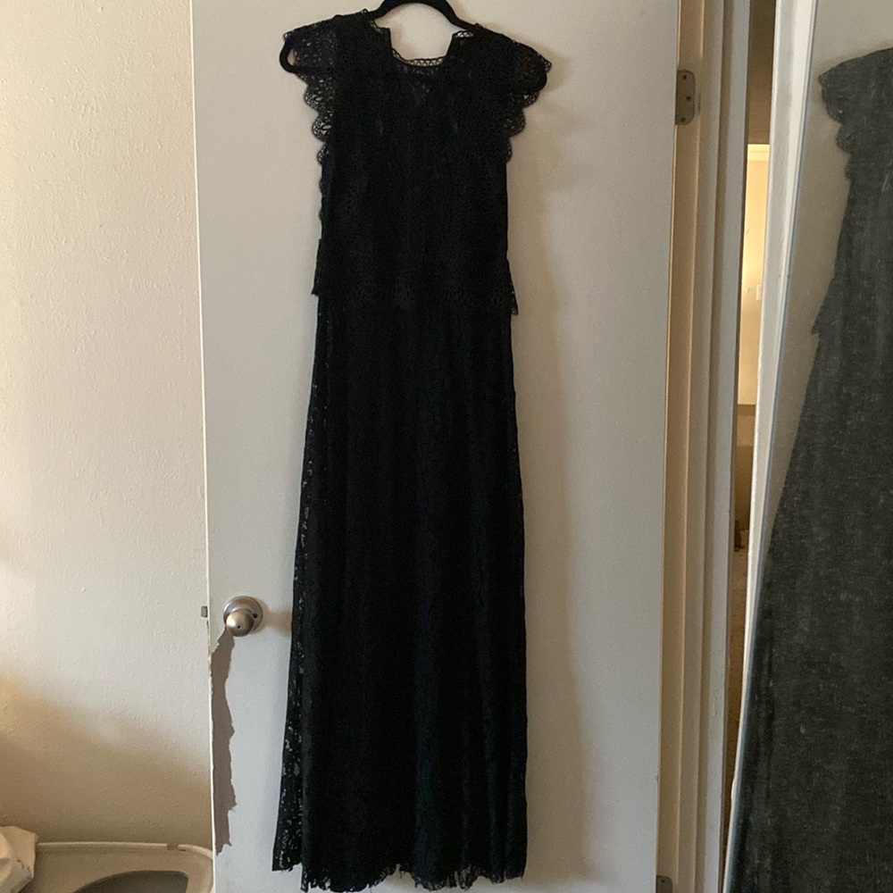 Johnny Was “Biya” black lace maxi dress. Absolutely beautiful! Worn one time.